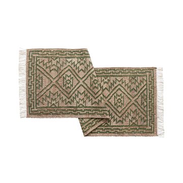 Jute Kelim Løber 70X200 Grøn